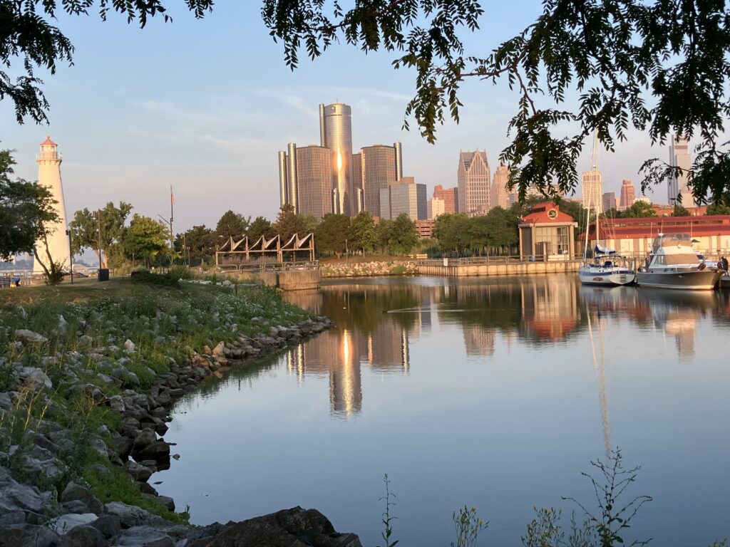 Docked at Milliken Harbor in Detroit